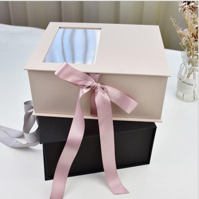 Custom Romantic Valentine′s Day Flower Jewelry Jewellery Display Box with PVC Window for Wedding Christmas Birthday Party Luxury Paper Packaging Gift Box