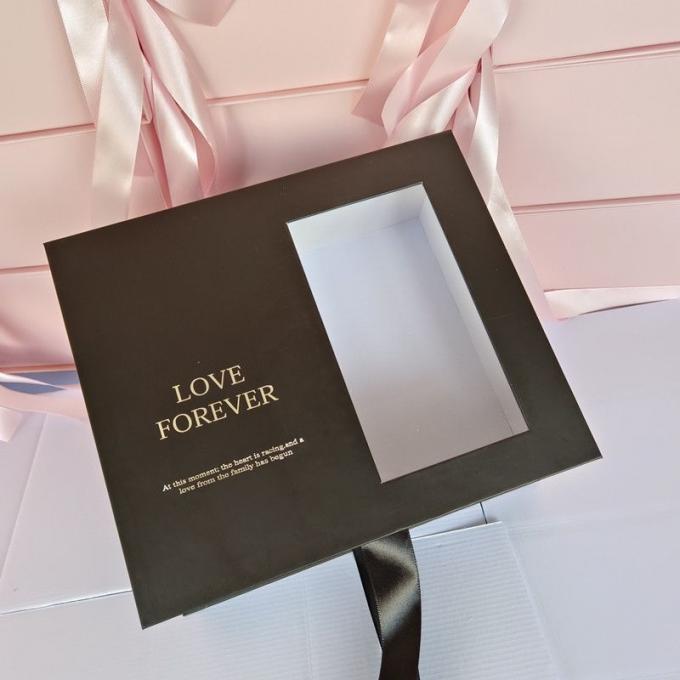 Custom Romantic Valentine′s Day Flower Jewelry Jewellery Display Box with PVC Window for Wedding Christmas Birthday Party Luxury Paper Packaging Gift Box