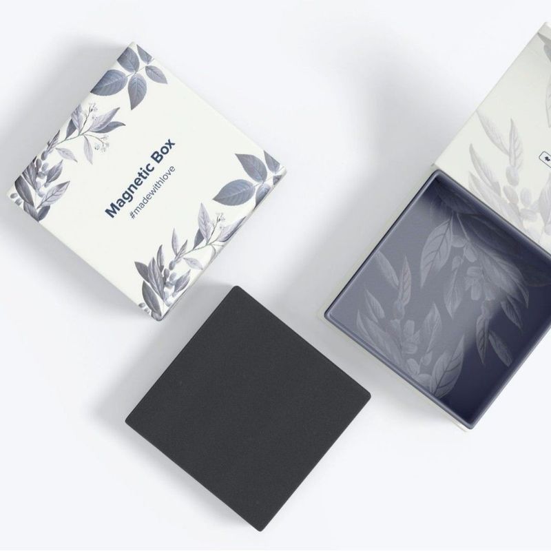 Boîte à cadeaux magnétique à deux côtés, estampage à chaud, bijoux personnalisés, parfums, boîte à cadeaux