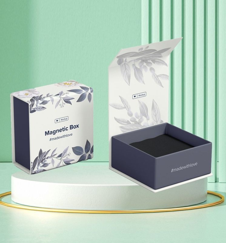 Boîte à cadeaux magnétique à deux côtés, estampage à chaud, bijoux personnalisés, parfums, boîte à cadeaux