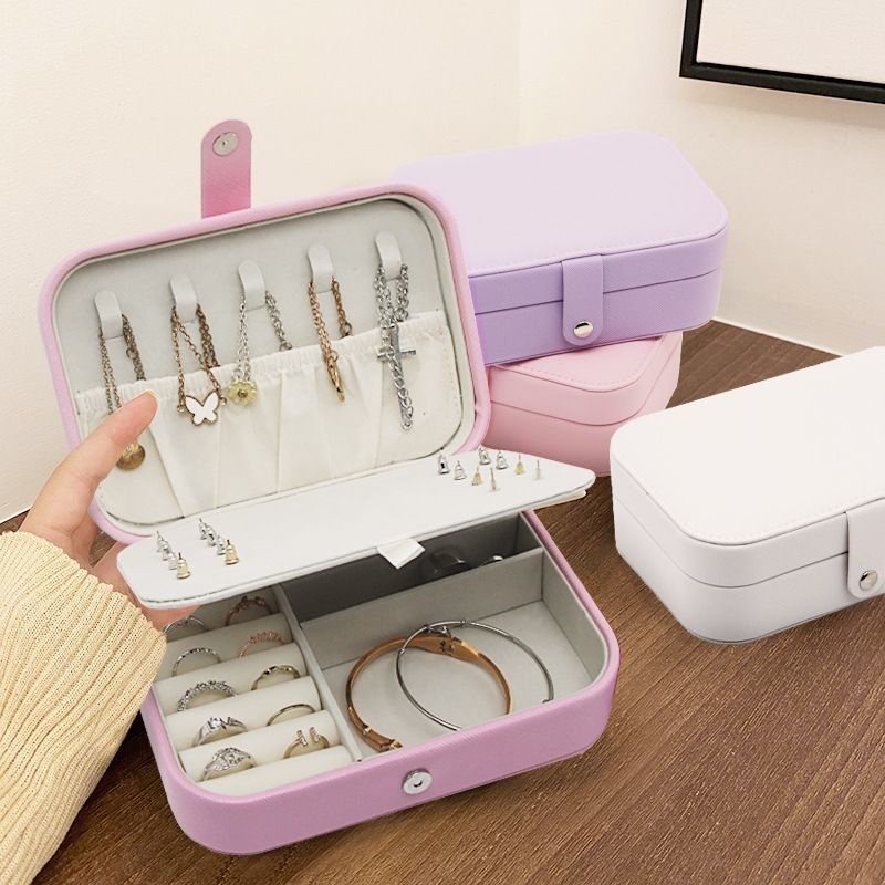 Portable Carré Mini bijoux sac de voyage bagues boucles d'oreilles collier fête de mariage boîte cadeau