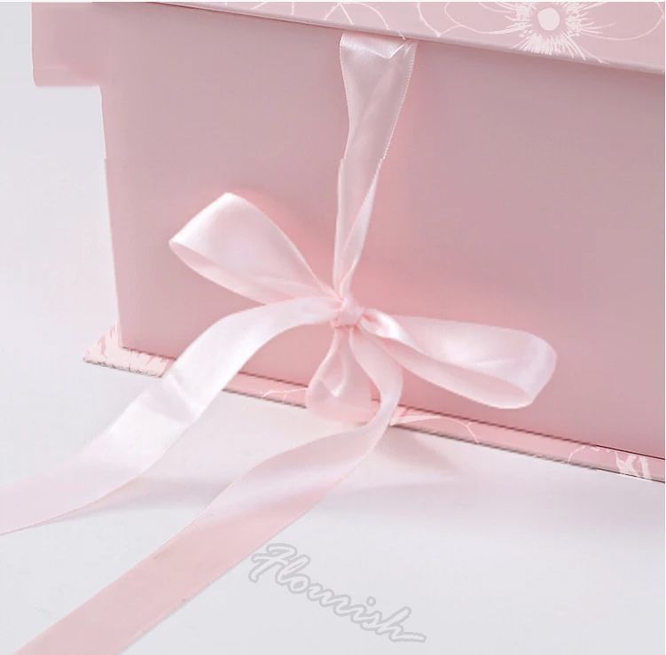 Boîte cadeau de fleurs de couleur personnalisée Emballage avec fenêtre transparente et ruban Eco-friendly