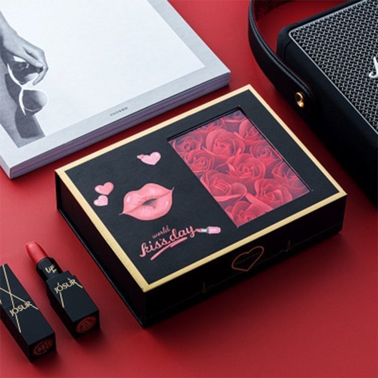 Boîte cadeau de fleurs de la Saint-Valentin en carton noir de luxe 1,0 à 3,0 mm d'épaisseur