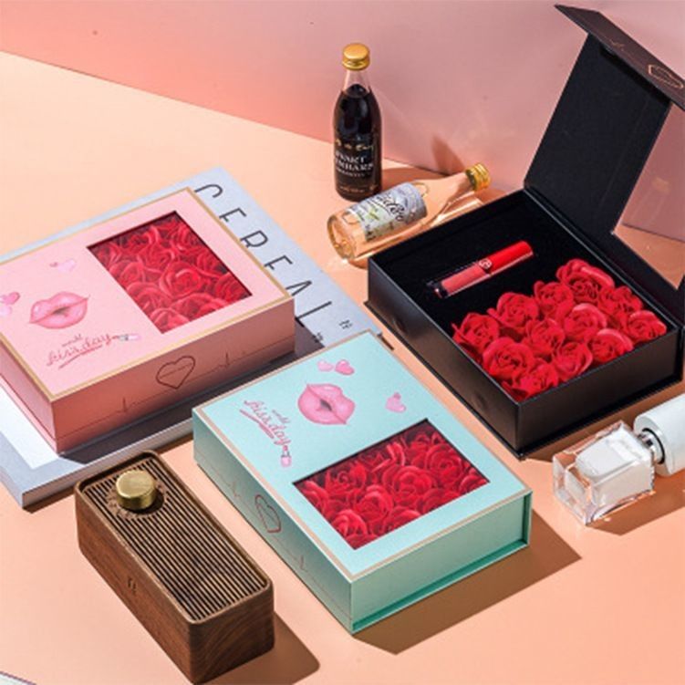 Boîte cadeau de fleurs de la Saint-Valentin en carton noir de luxe 1,0 à 3,0 mm d'épaisseur