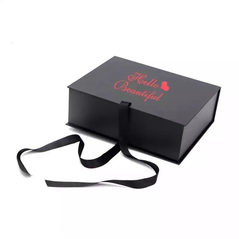 Boîte cadeau pliable personnalisée Boîte d'emballage magnétique pour les extensions de cheveux humains