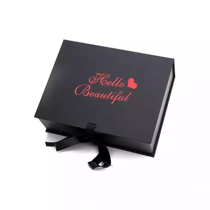 Boîte cadeau pliable personnalisée Boîte d'emballage magnétique pour les extensions de cheveux humains