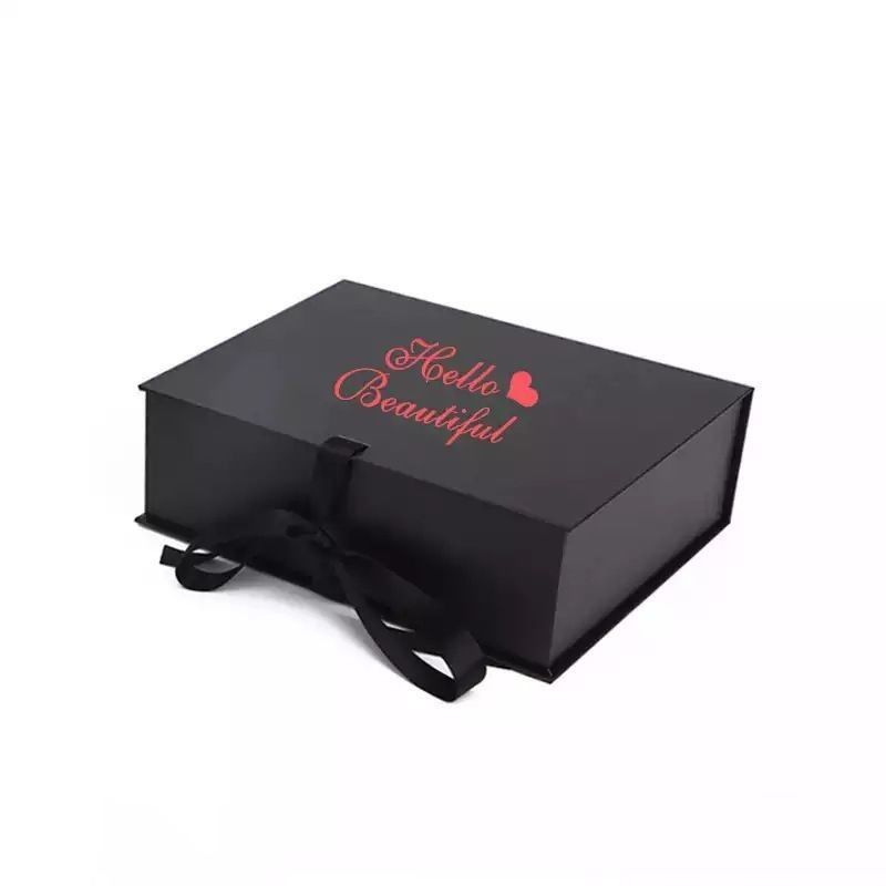 Boîte cadeau pliable personnalisée Boîte d'emballage magnétique pour les extensions de cheveux humains
