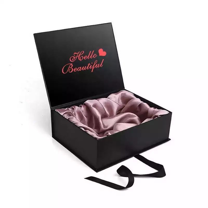 Boîte cadeau pliable personnalisée Boîte d'emballage magnétique pour les extensions de cheveux humains