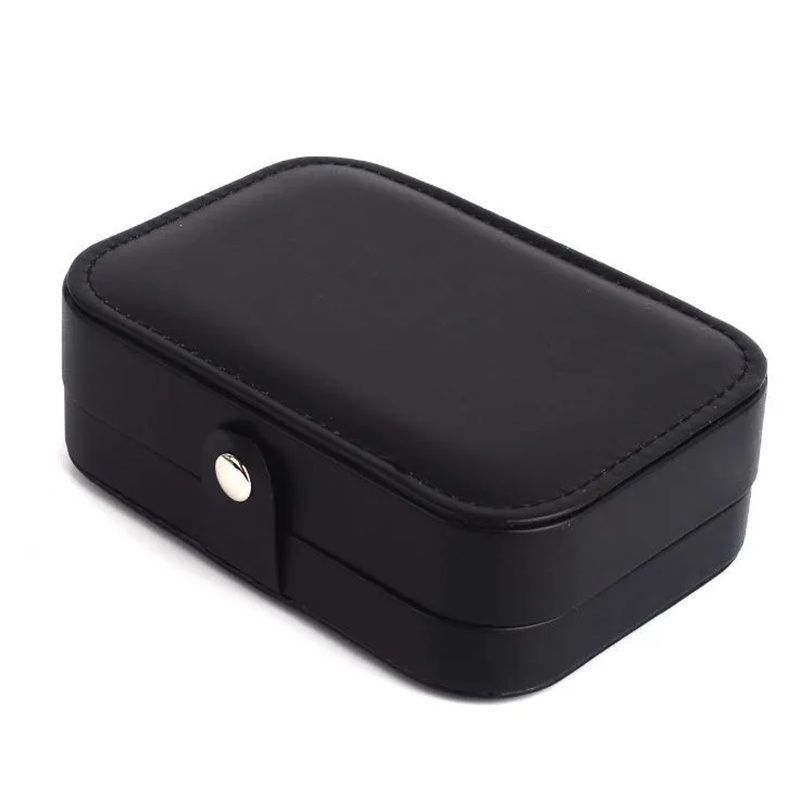 Logo personnalisé Box d'emballage de bijoux de luxe en cuir en PU Flocking Case de stockage Boîte cadeau pour bijoux Collier Ring