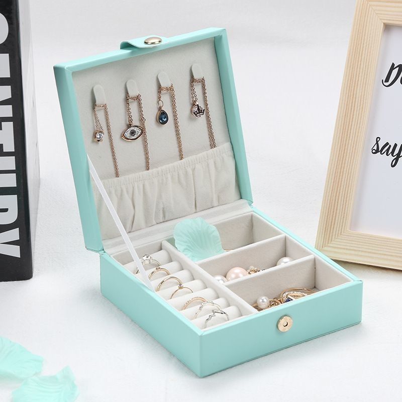 Boîtes d'affichage imprimées personnalisées carrées pour les bijoux en cuir PU de luxe