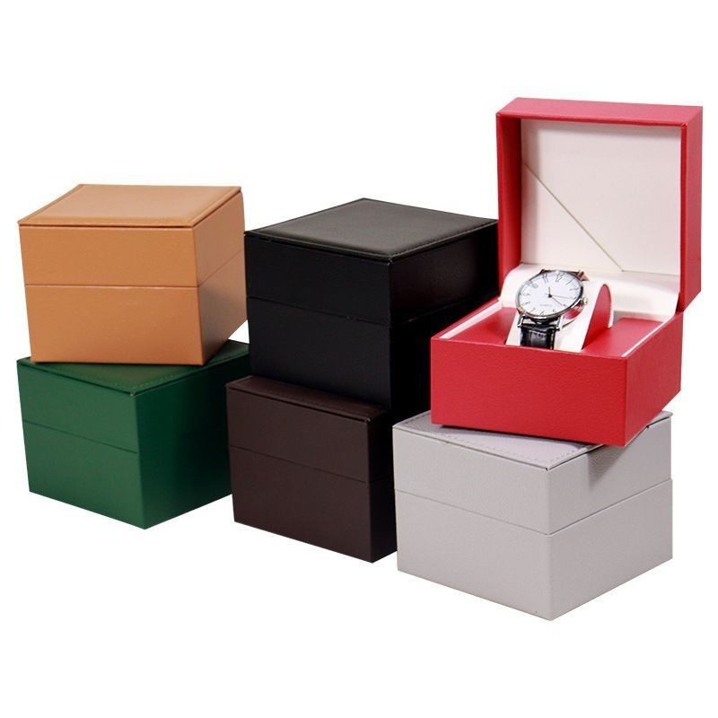 Boîtes d'affichage de cadeaux en cuir PU en carton d'ivoire Eco-friendly pour les anneaux bijoux montre portefeuille