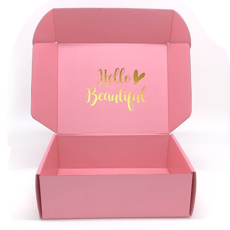 Vêtements personnalisés en rose bijoux cosmétiques maquillage alimentaire électronique pliable carton ondulé