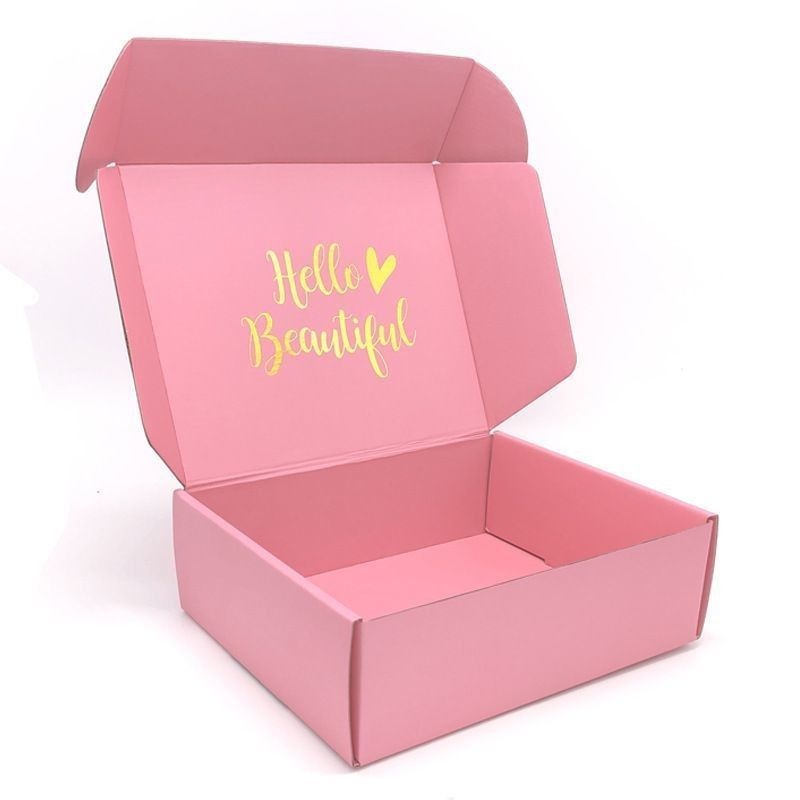 Vêtements personnalisés en rose bijoux cosmétiques maquillage alimentaire électronique pliable carton ondulé