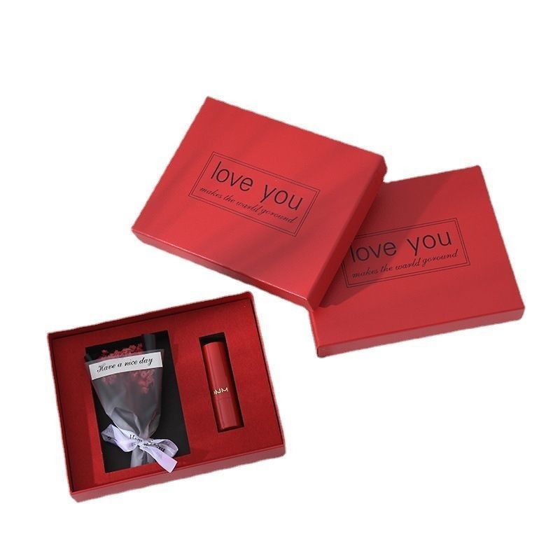 Carton ondulé bouteille de parfum cosmétique rouge à lèvres maquillage de fleurs vin expédition papier de stockage