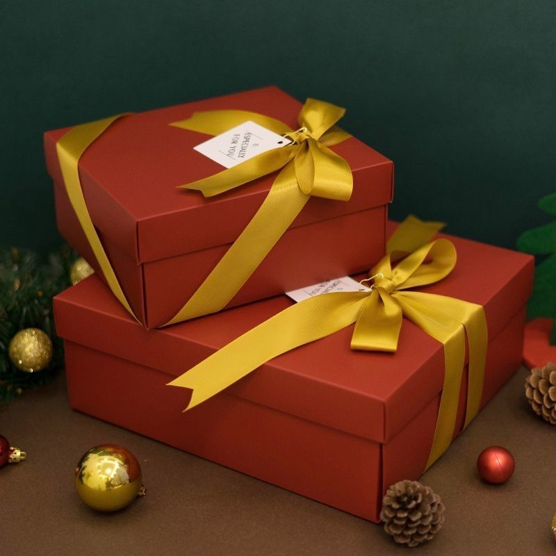 Boîte cadeau à ruban, cravate, cravate, couvercle et base Boîtes cadeau en papier de luxe
