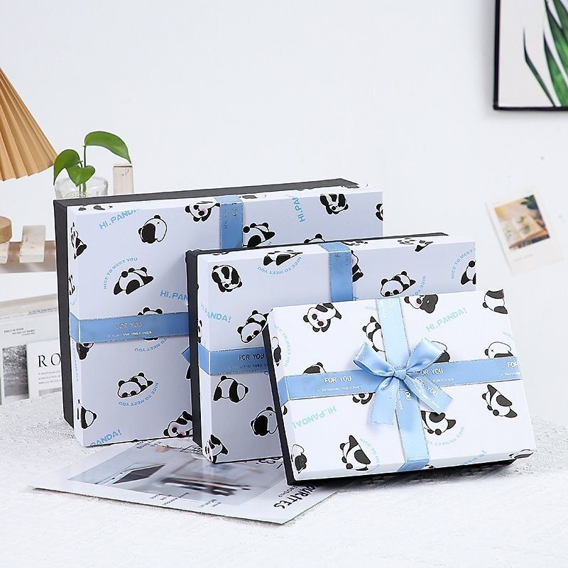 Boîte cadeau à ruban, cravate, cravate, couvercle et base Boîtes cadeau en papier de luxe