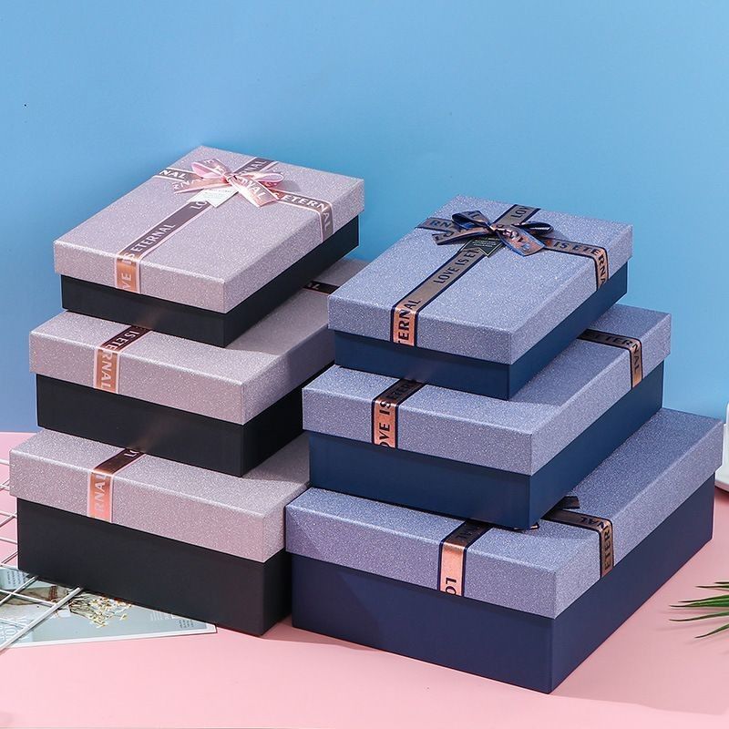 Boîte cadeau à ruban, cravate, cravate, couvercle et base Boîtes cadeau en papier de luxe