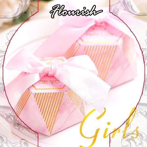Boîte cadeau personnalisée en papier rose à imprimer à chaud Bowknot Type Bonbons Boîtes cadeau