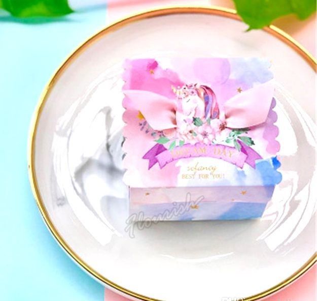 Boîte cadeau personnalisée en papier rose à imprimer à chaud Bowknot Type Bonbons Boîtes cadeau
