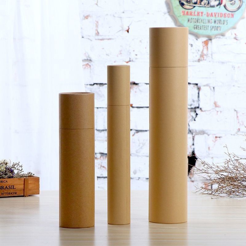 Boîte à tubes ronde en papier kraft de qualité alimentaire pour le thé, le café, les fleurs, l'emballage cadeau