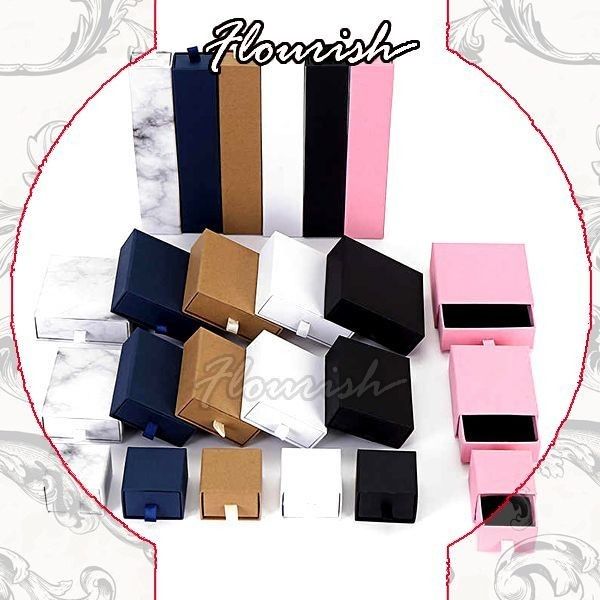 Boîtes à bijoux en papier kraft moyen Boîtes cadeaux en carton / carton Couleur et taille multiples