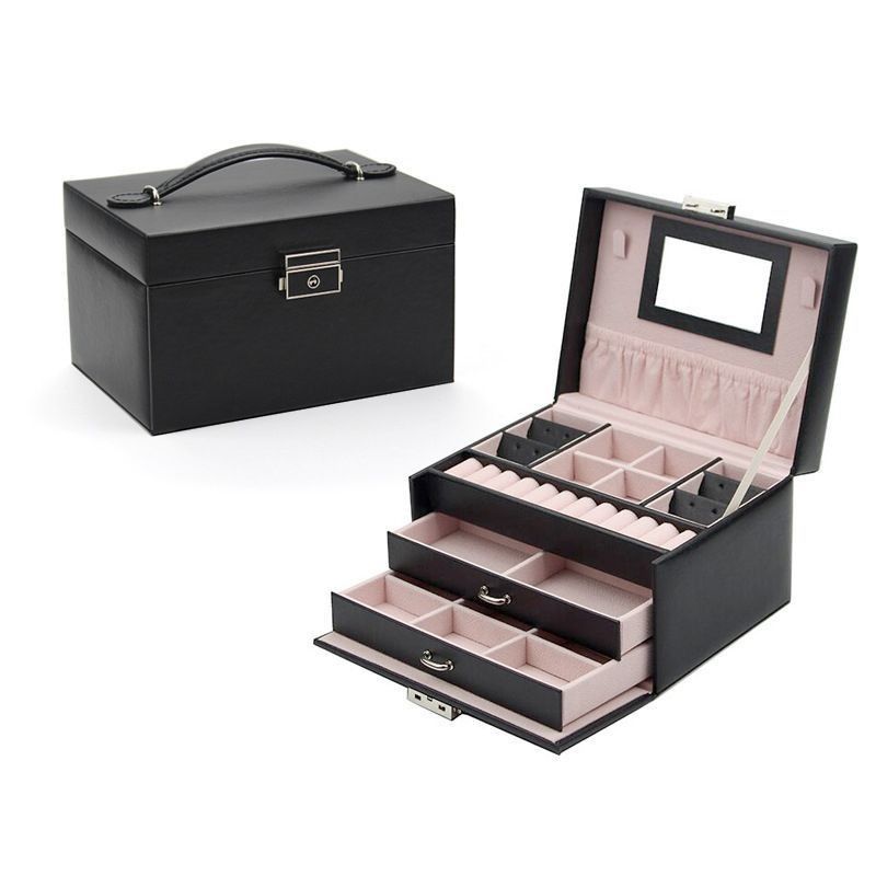 Boîte à cadeaux en cuir en polyester en forme de flanelle pour bague boucle d'oreille pendentif collier bracelet montre cigare parfum ensemble de bijoux