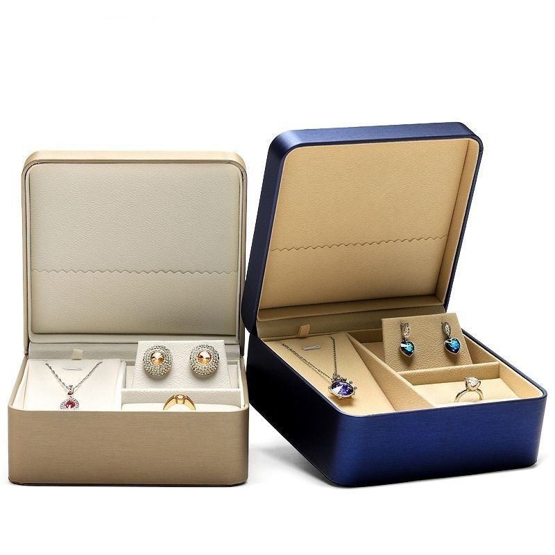 Boîte d'emballage de bijoux en cuir en PU pour bague pendentif collier boucles d'oreilles stockage boîte cadeau