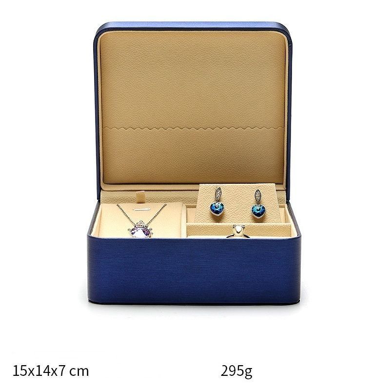 Boîte d'emballage de bijoux en cuir en PU pour bague pendentif collier boucles d'oreilles stockage boîte cadeau