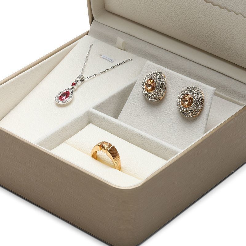 Boîte d'emballage de bijoux en cuir en PU pour bague pendentif collier boucles d'oreilles stockage boîte cadeau