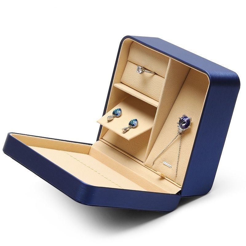 Boîte d'emballage de bijoux en cuir en PU pour bague pendentif collier boucles d'oreilles stockage boîte cadeau