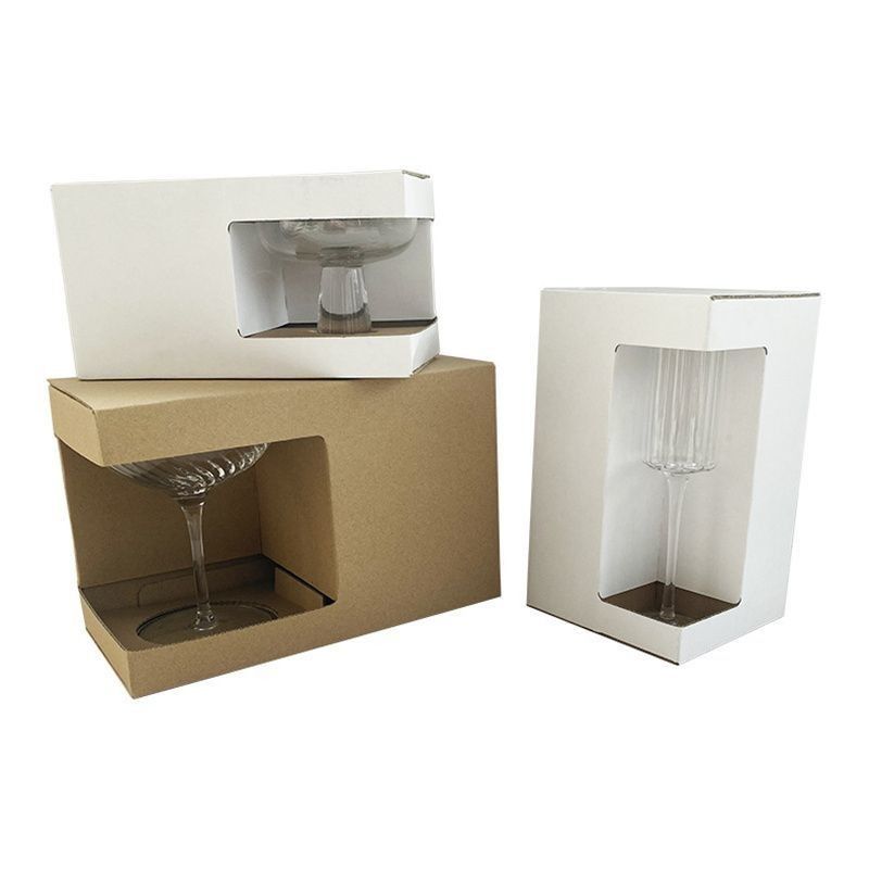 Boîtes d'emballage en papier kraft personnalisées Boîtes d'affichage en carton ondulé pour verre
