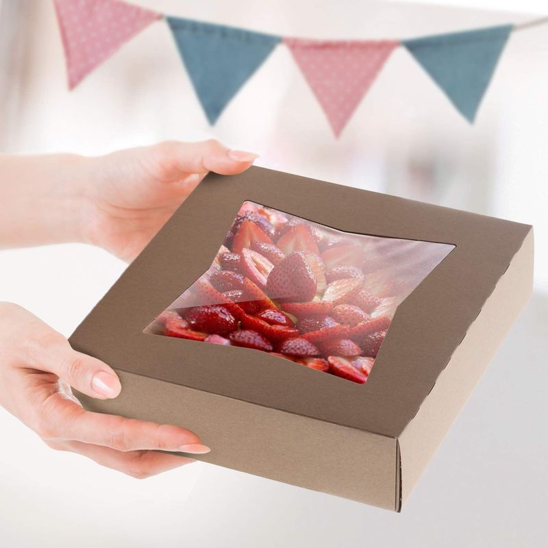 Flourish Arrivals gâteau/boulangerie/bonbons boîtes de vitres pliantes avec couvercles Solution d'emballage utilisant du papier 100% recyclé