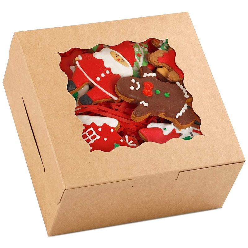 Flourish Arrivals gâteau/boulangerie/bonbons boîtes de vitres pliantes avec couvercles Solution d'emballage utilisant du papier 100% recyclé
