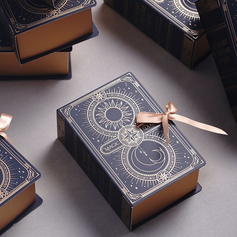 Type de livre Magnétique Clousre papier Emballage Boîte cadeau Avec ruban Logo personnalisé imprimé
