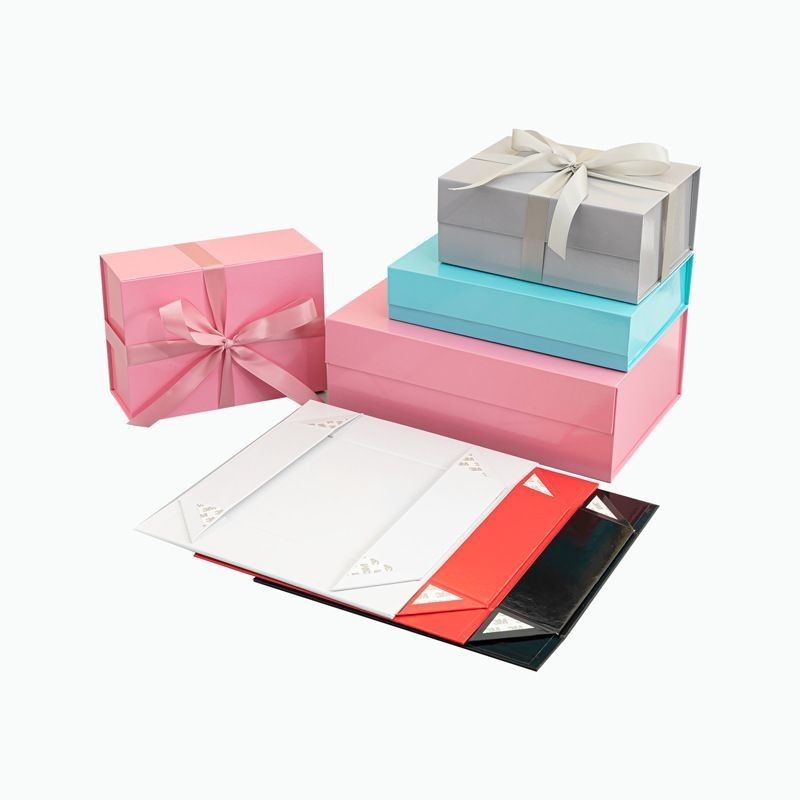 Décoration de Noël Boîte à cadeaux pliante en papier bijoux cosmétiques Boîtes à carton pliantes