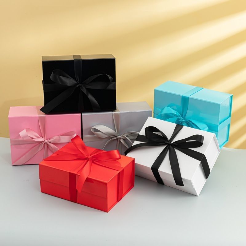 Décoration de Noël Boîte à cadeaux pliante en papier bijoux cosmétiques Boîtes à carton pliantes