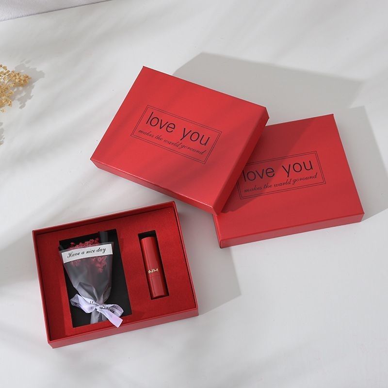 Le ciel et la terre couvercle personnalisé rouge à lèvres rectangulaire parfum boîte cadeau pour les faveurs de mariage personnalisées