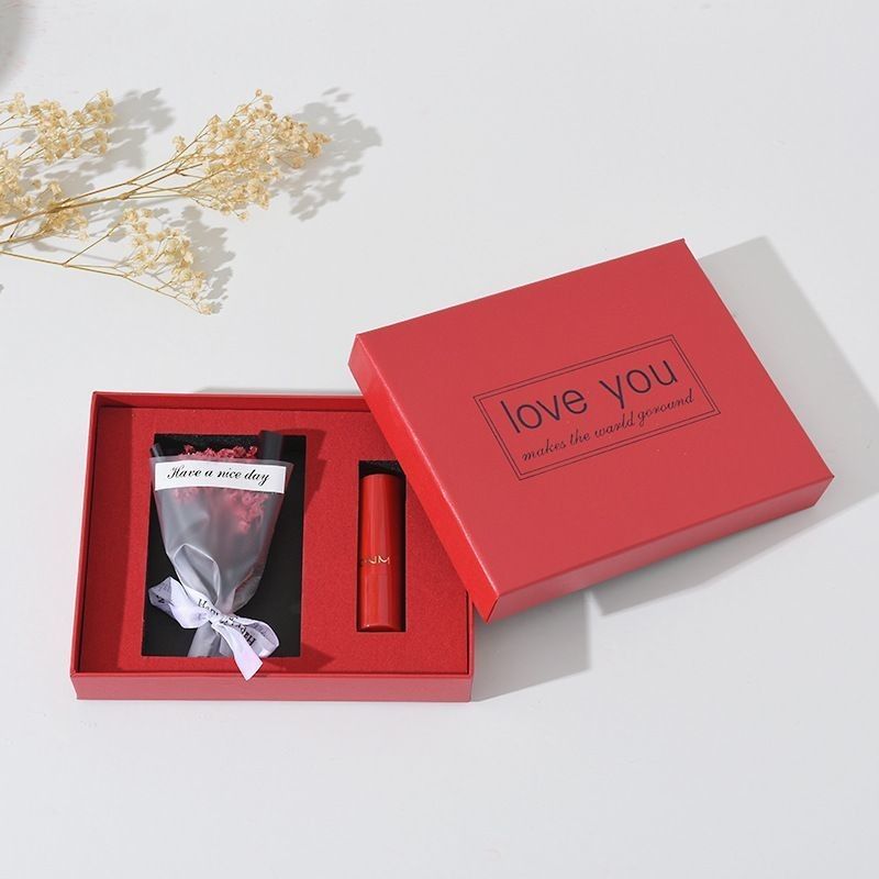Le ciel et la terre couvercle personnalisé rouge à lèvres rectangulaire parfum boîte cadeau pour les faveurs de mariage personnalisées