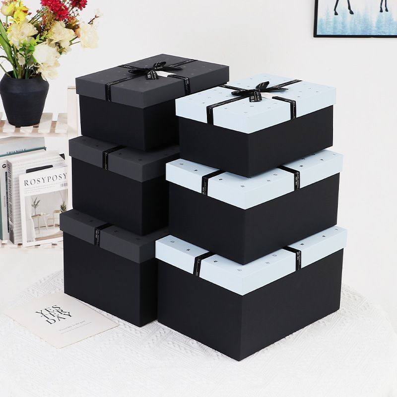 Emballage cadeau en noir Boîtes de bijoux en papier Pour collier Bracelet de bague de montre Eco-friendly