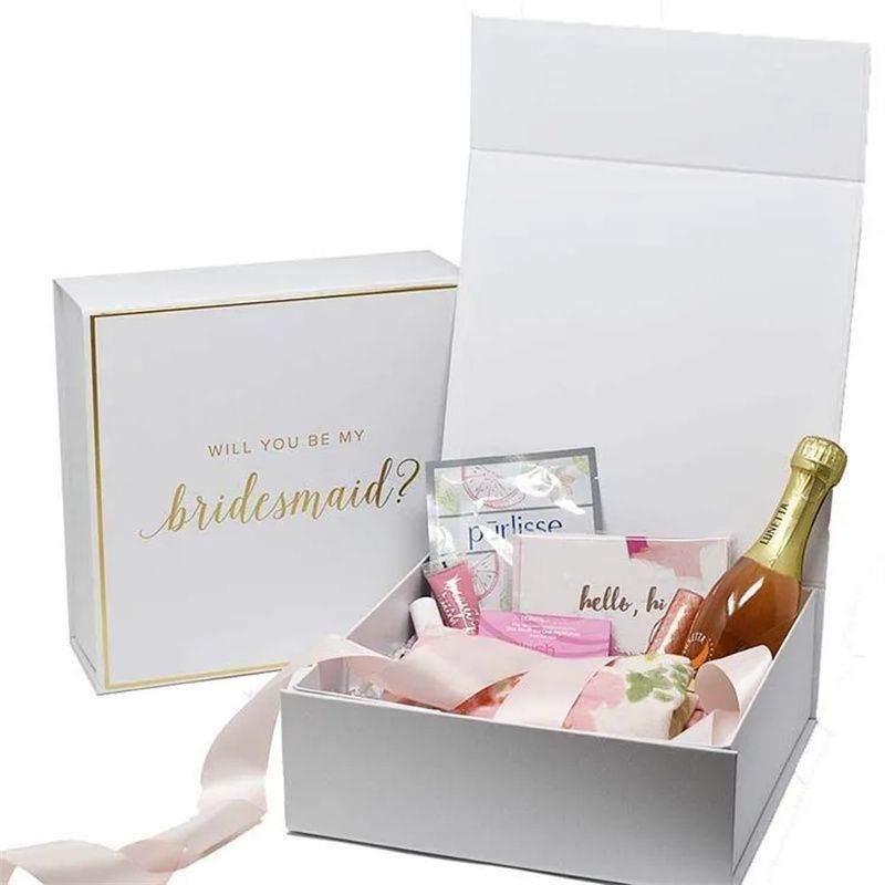 Boîte cadeau en carton blanc à fermeture magnétique personnalisée pour la fête des mères