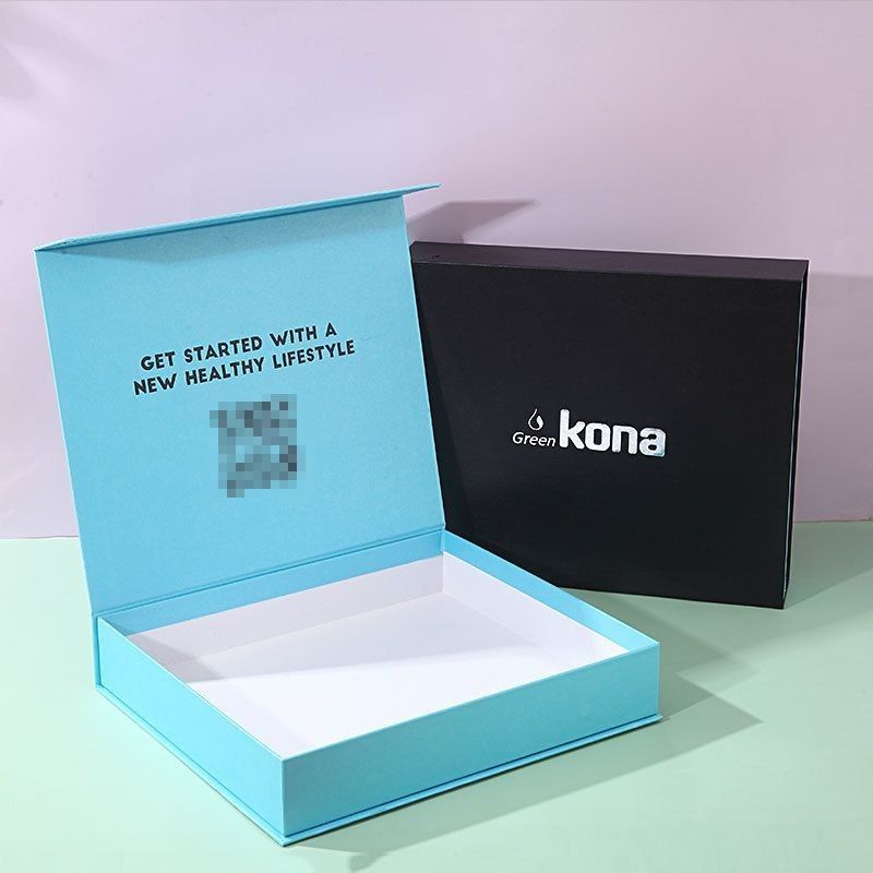 Boîte d'emballage magnétique à couleur solide en carton rigide pliable lamellé mat