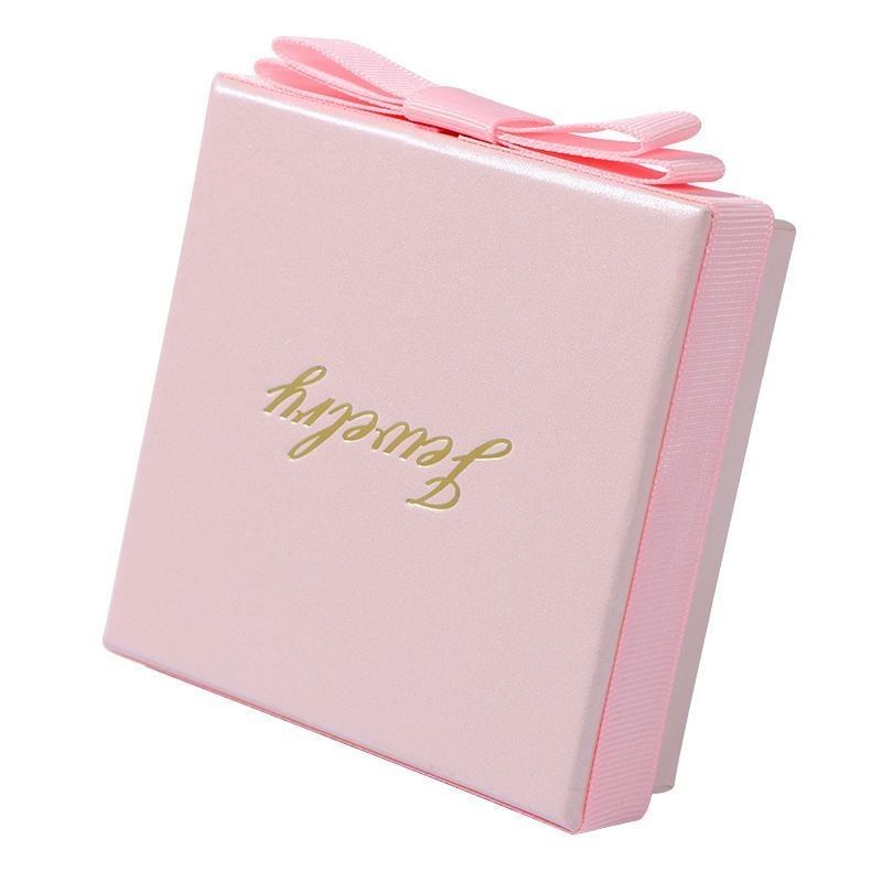 Boîte cadeau de bijoux de couleur rose Eco Friendly Stamping à chaud Boîte d'emballage en papier de luxe