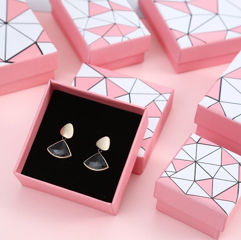 Boîtes à bijoux en papier à imprimer à chaud Boîtes à collier couvercle et base Carton Boîtes cadeau