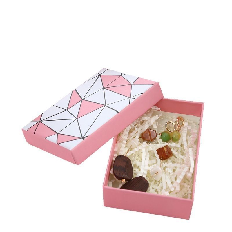 Boîtes à bijoux en papier à imprimer à chaud Boîtes à collier couvercle et base Carton Boîtes cadeau