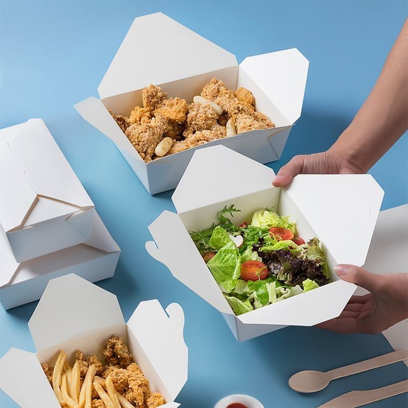 Boîte cadeau personnalisée en carton blanc Boîte d'emballage papier fast-food pour collations de restaurant