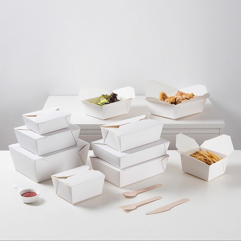 Boîte cadeau personnalisée en carton blanc Boîte d'emballage papier fast-food pour collations de restaurant