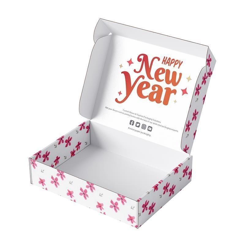 Boîtes d'expédition ondulées imprimées sur mesure Boîtes cadeaux Boîtes d'emballage Boîtes de courrier en papier pliable
