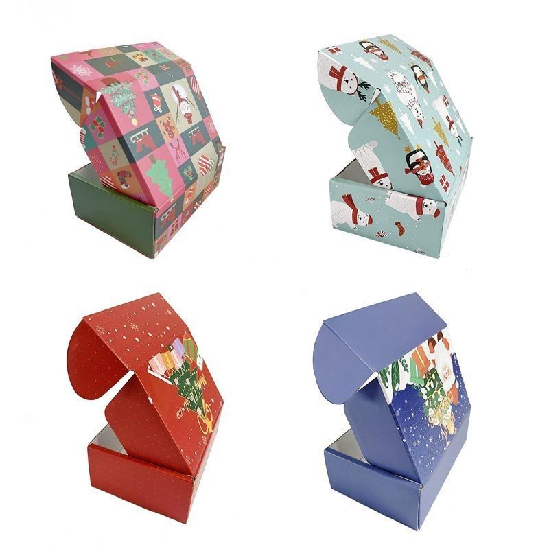 Livraison sur mesure cadeau de Noël imprimé papier kraft carton ondulé pour emballage cosmétique et alimentaire