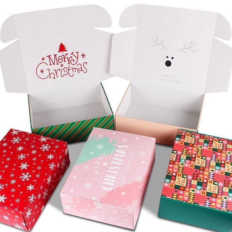 Livraison sur mesure cadeau de Noël imprimé papier kraft carton ondulé pour emballage cosmétique et alimentaire