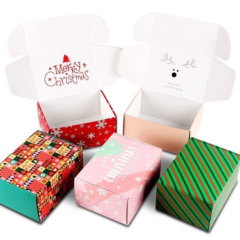 Livraison sur mesure cadeau de Noël imprimé papier kraft carton ondulé pour emballage cosmétique et alimentaire